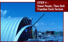 Stand Panels, Then Bolt Together Each Section